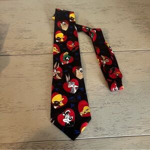 1994 Looney Tunes Mania Necktie Marvin Martian Tweety Bugs Cupid Hearts Speedy